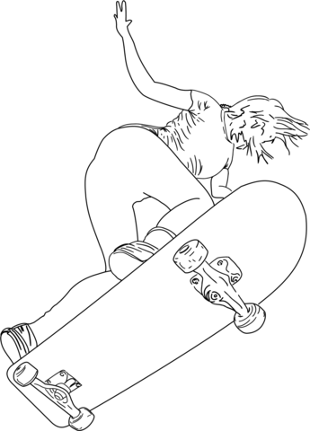 Alexa Skateboard Coloring Page